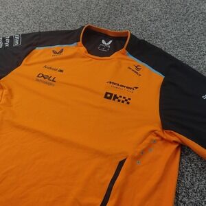 McLaren F1 Team Shirt Mens L Orange Formula 1 Racing Castore Sponsor T-shirt Tee